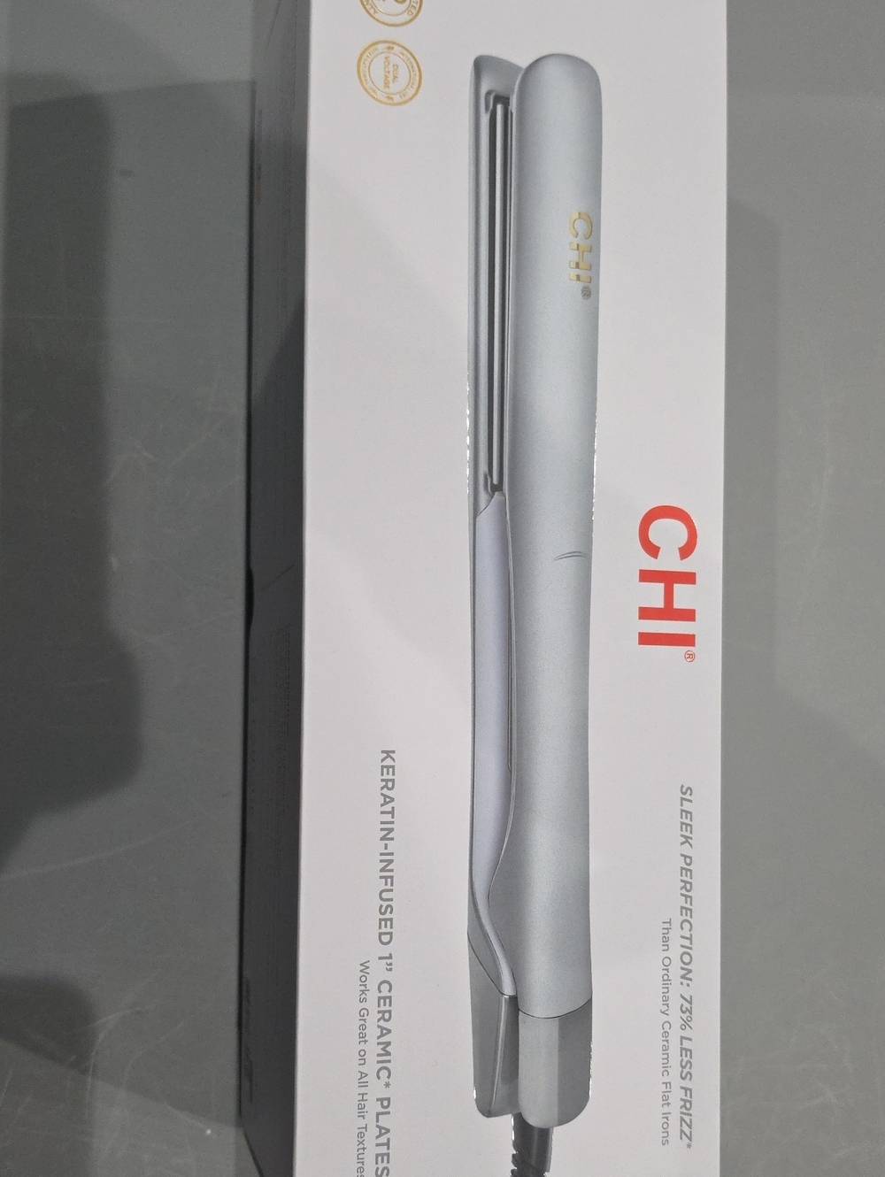 CHI Keratin Infused Ceramic Flat Iron - Sleek Silver Straightener